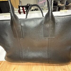 Black Leather Tote Bag